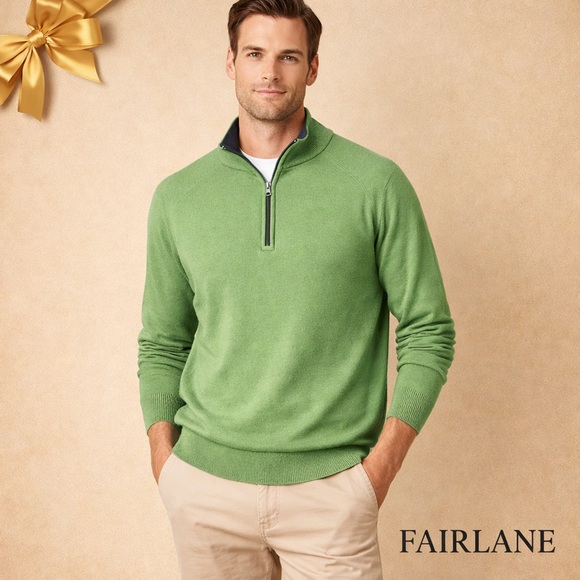 Fairlane Other - Fairlane Green Navy/White Quarter Zip Sweater XXL